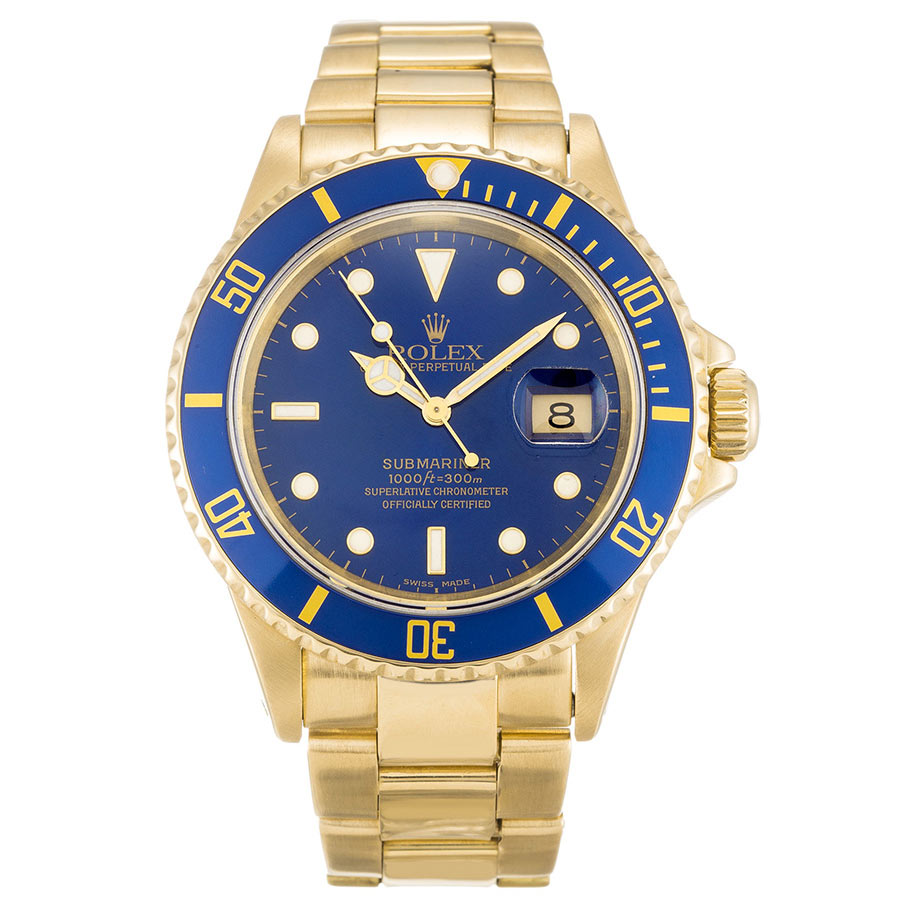 rolex submariner gold blue dial
