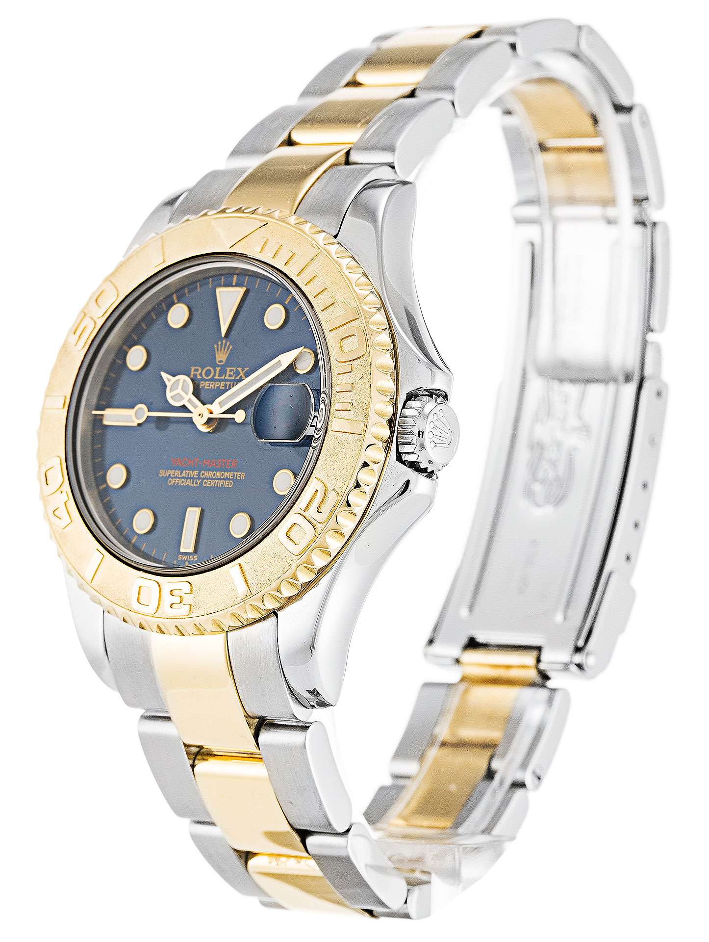 Rolex Yacht-Master 35 168623 Gold & Stainless Steel Watch (Blue)